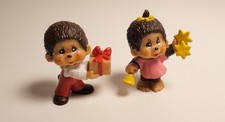 Bully Figur / Sekiguchi 2x Monchhichi Weihnachten - Vintage 1979