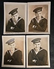 Lot of 4 Sailors In U. S. Navy Uniform WWII Photographs 3 1/2 5 13 10c