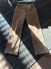 Vintage Tommy Hilfiger Women  s Camel Color Suede Leather Western Pants Sz 2 VGUC