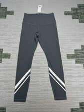 Tory Sport Melange Side Pocket Chevron Leggings Women Medium Gray Athleisure NEW
