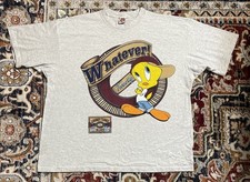 Vintage 1997 Looney Tunes Tweety Whatever Single Stitch T-Shirt ADULT XXL 2XL