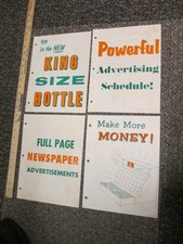 ORANGE CRUSH soda bottle 1960 store display (4) salesman sheet cash register