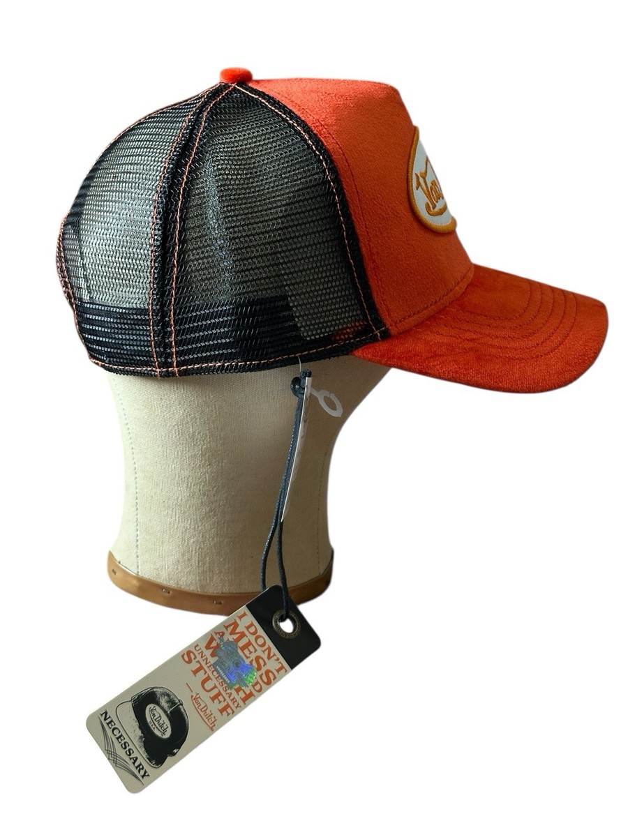 NWT Von Dutch Red Orange & Black Velvet Trucker Hat | eBay display picture 3