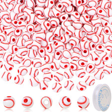 150 Pcs Baseball Beads for Jewelry Making, 12mm Sports Acrylic Bulk With Box, So