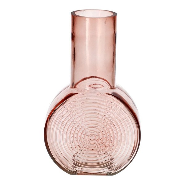 Inna-Glas Runde Dekovase Orestino Aus Glas, Rosa-Klar, 14X7,5X22,5 Cm-image