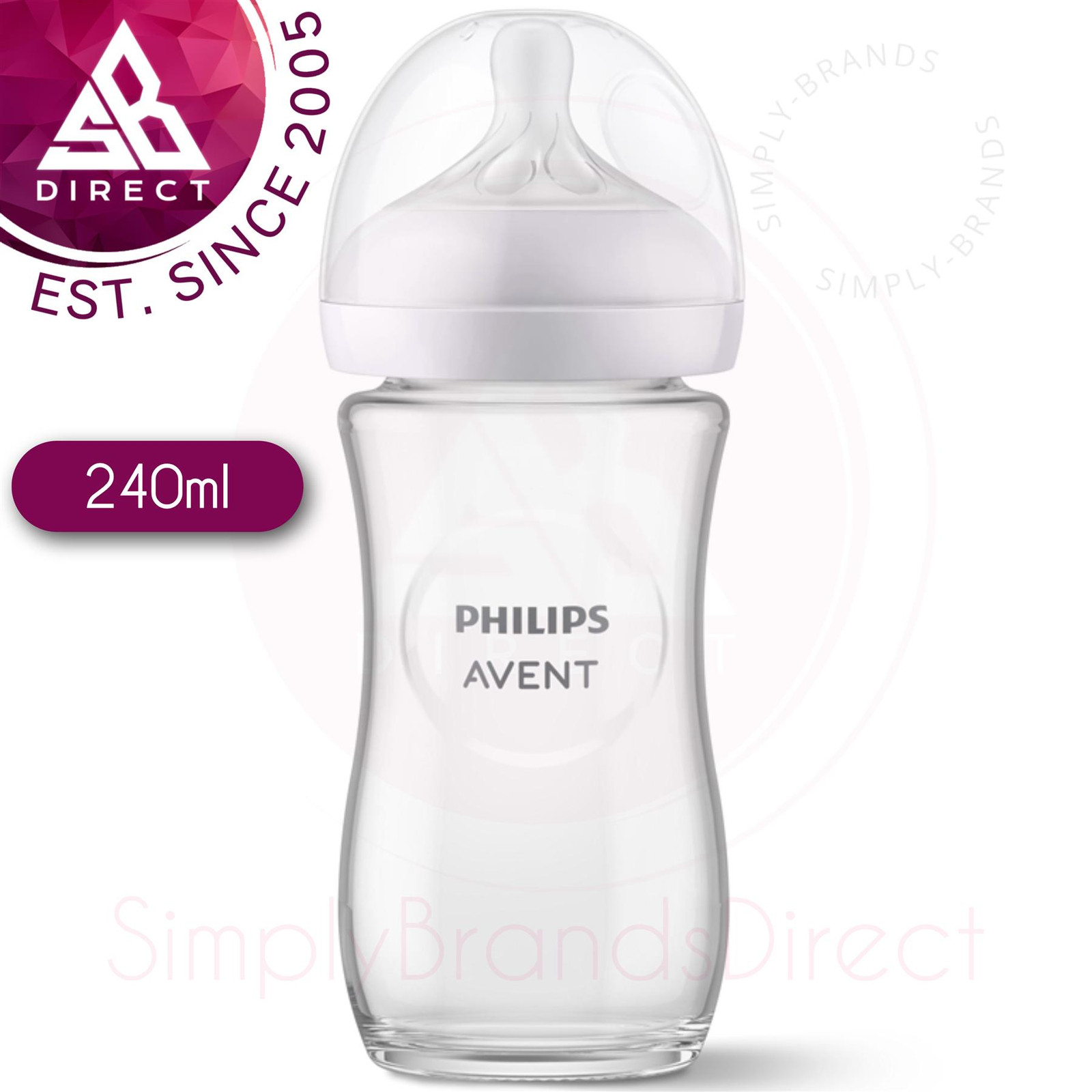 Philips Avent Natural Response Glass Baby Bottle 240ml