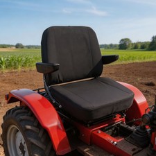 Adjustable Backrest Lawn Mower Tractor Seat Forklift Excavator Seat w/ Armrests