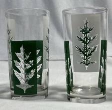 4 VTG MCM Libbey Party Time Oak Leaf Highball Glasses 1970s Retro Barware Disco
