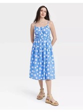 Universal Thread Womens Casual Midi Dress Spaghetti Straps Blue Floral XS NWT