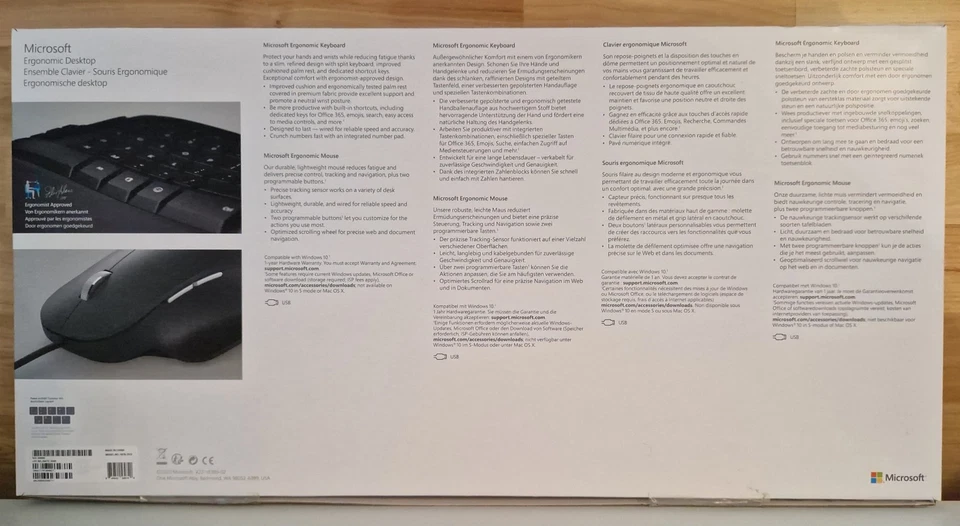 Microsoft Ergonomic Keyboard mit Maus & Handballenauflage - QWERTZ - Neu & OVP - Bild 3 von 4