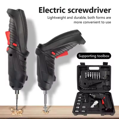 3.6V Electric Screwdriver Set Cordless Rechargeable Mini Drill W/ Bits & Toolbox