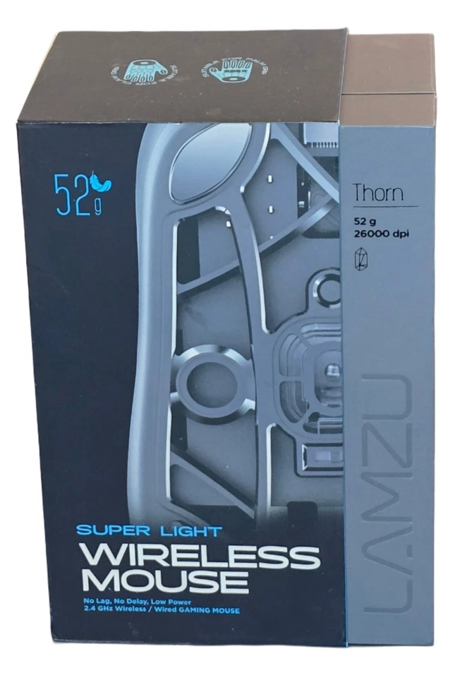 LAMZU THORN Kabellose Gaming Maus 🎮 Ultraleicht 52g 🪶 PAW3395 Sensor • NEU - Bild 2 von 4