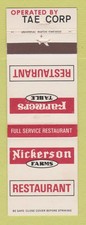 Cubierta de libro de cerillas - Nickerson Farm Restaurant Farmers Table