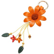 Leather Purse Charms Daisy Flower Keychain Bag Keychains Accessories Yellow