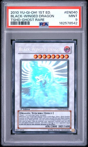 Black-Winged Dragon TSHD-EN040 1st Edition-Ghost Rare Yugioh PSA 9 *542