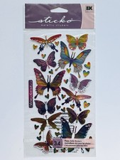 Sticko Metallic Photo Safe Foil Butterflies Scrapbooking Card Craft Stickers