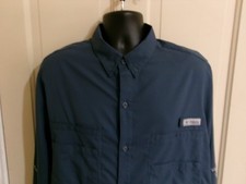 Mens Columbia PFG Omni Shade Long Sleeve Button Down Fishing Shirt Size XL
