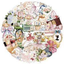 50pcs Watercolor Floral PET Decals for Phone Case Laptop Skateboard Motorcycle