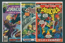 TOMB OF DRACULA #5,#38,#47 BRONZE AGE HORROR LOT MARVEL COMICS 1972 1975 1976