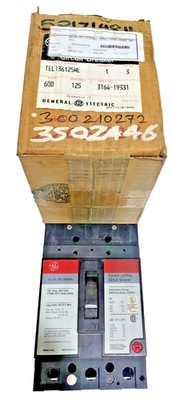*New in Box* GENERAL ELECTRIC TEL136125WL CIRCUIT BREAKER, 3-POLE, 125A, 600V