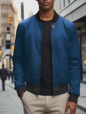 Men  s Baseball Collar Jacket Spring Autumn Short Loose Solid Color Casual Coat