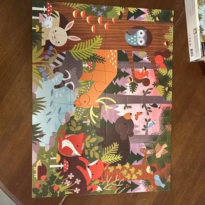 Petit Collage Floor Puzzle Enchanted Woodland 24 Pieces | Large Puzzle for Ki...