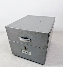 ZEUSS SCHEDARIO VINTAGE DA SCRIVANIA UFFICIO ANNI '60 METALLO MARTELLATO