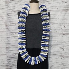 Graduation Money Lei Blue White  25 Real 1 Bills  Handmade Class of 2026 New
