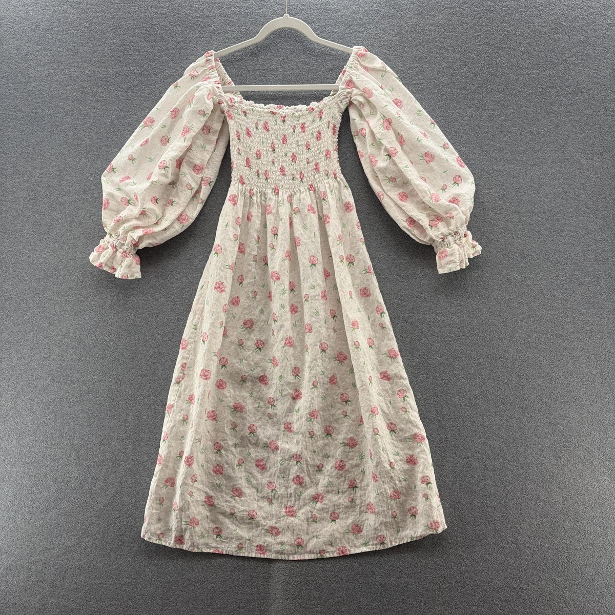 Linen Long Sleeve Floral Dresses for Women for sale | eBay