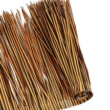 40" x 20" Artificial Palm Straw Rolls for Garden, Black Streak Grass