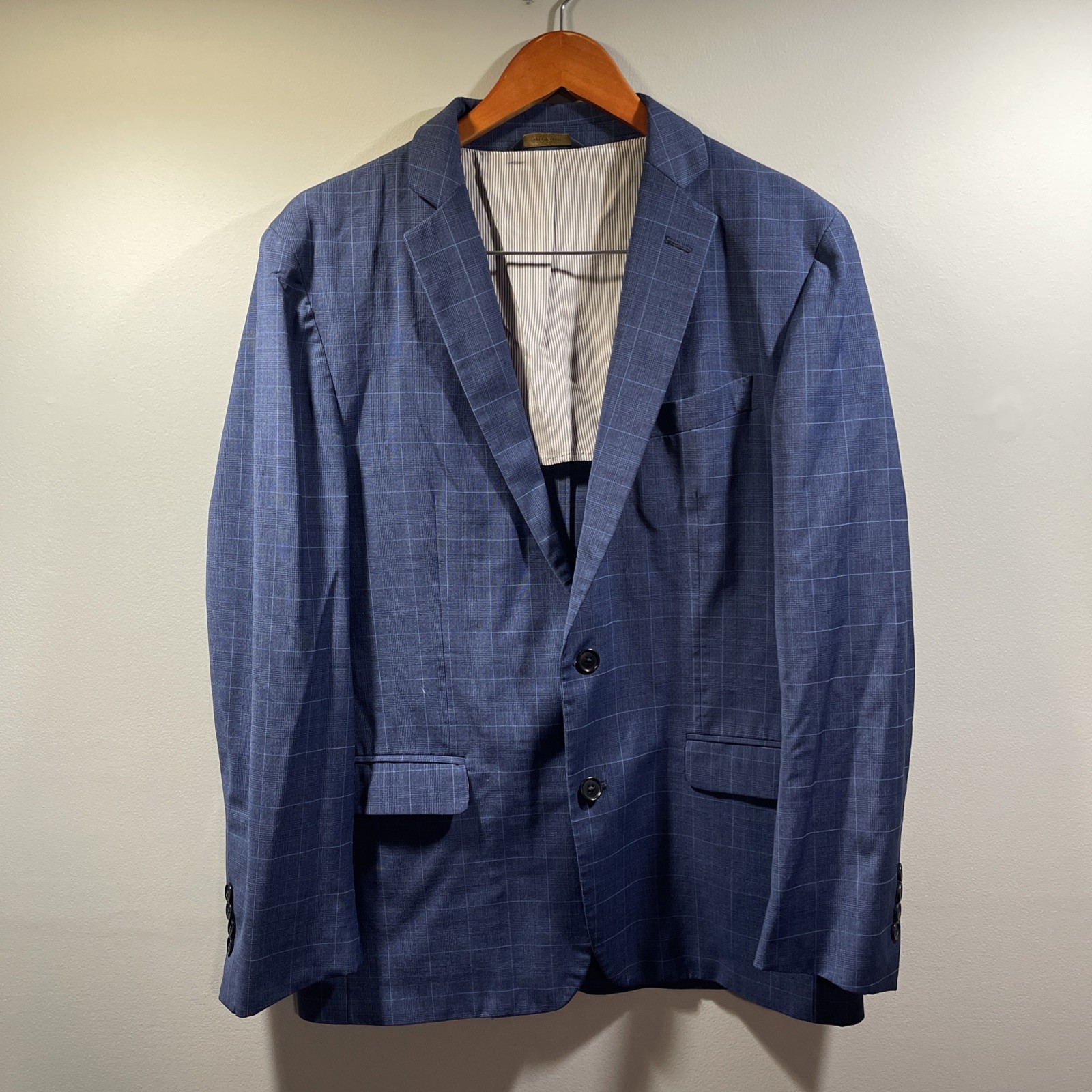 Brooks Brothers Explorer Regent Fit Blazer Mens 40R Blue Wool Blend Windowpane