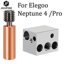 For Elegoo Neptune 4/4 Pro Heated Block Heater Bi metal Heatbreak Throat 3D Part