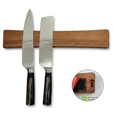 16in Magnetic Knife Strip for Wall Strong-Adhesive No Drill Wood Knife Holder