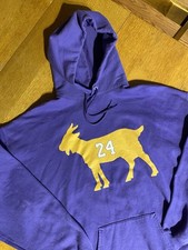 Kobe Bryant GOAT Hoodie Purple Gold #24 Hanes EcoSmart XL Lakers Tribute