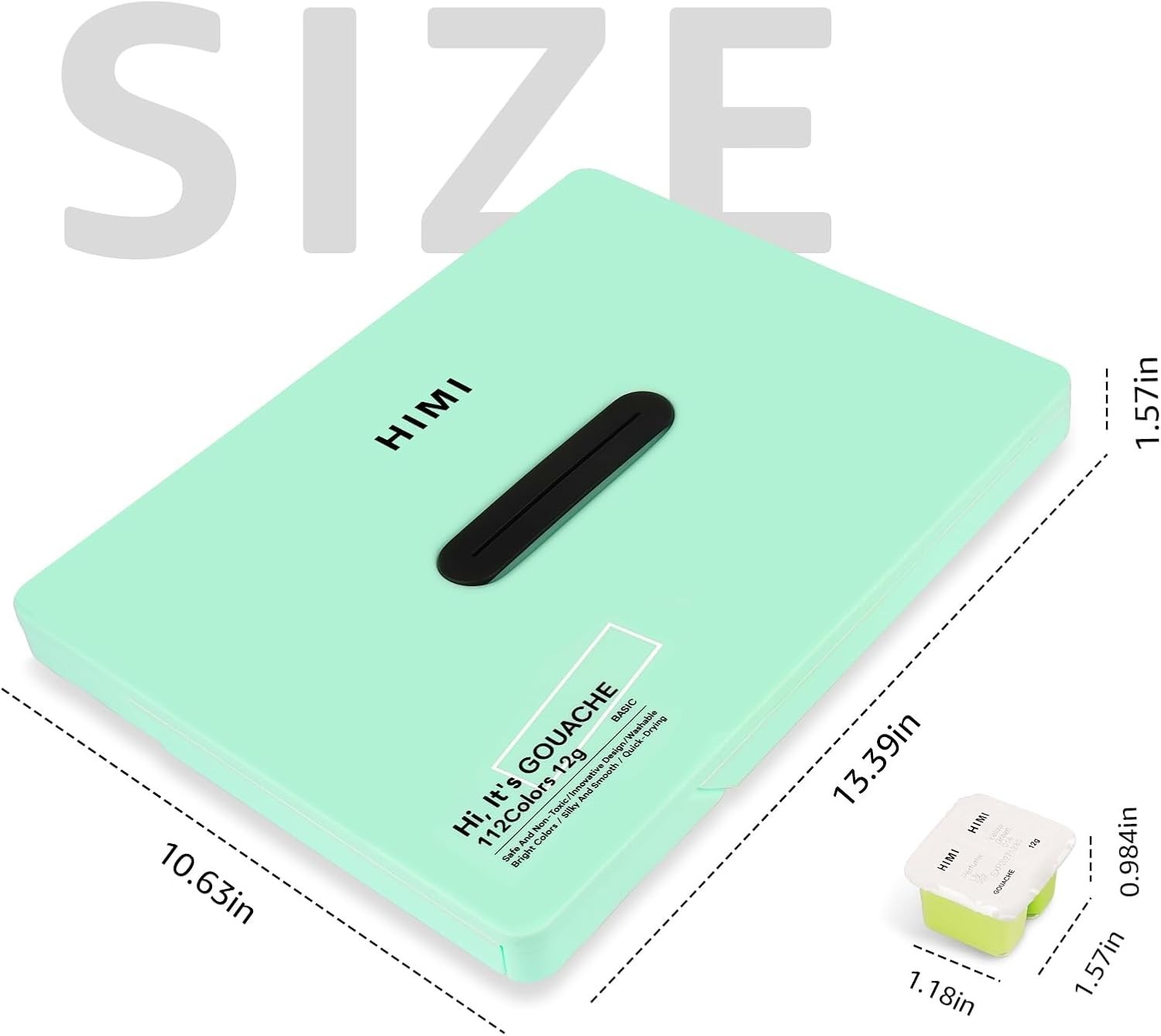 HIMI Gouache Paint Set, 112 Colors x 12g Twin Jelly Cup Design with Portable Cas