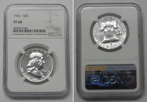 1961 Franklin Half Dollar 50c, NGC PF68  #5064