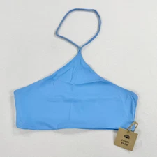 Free People Toast Swim Women’s Apex Halter Bikini Swim Top Large Sky Blue