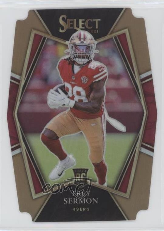 2021 Select Premier Level Copper Prizm Die-Cut /199 Trey Sermon Rookie RC 01sb