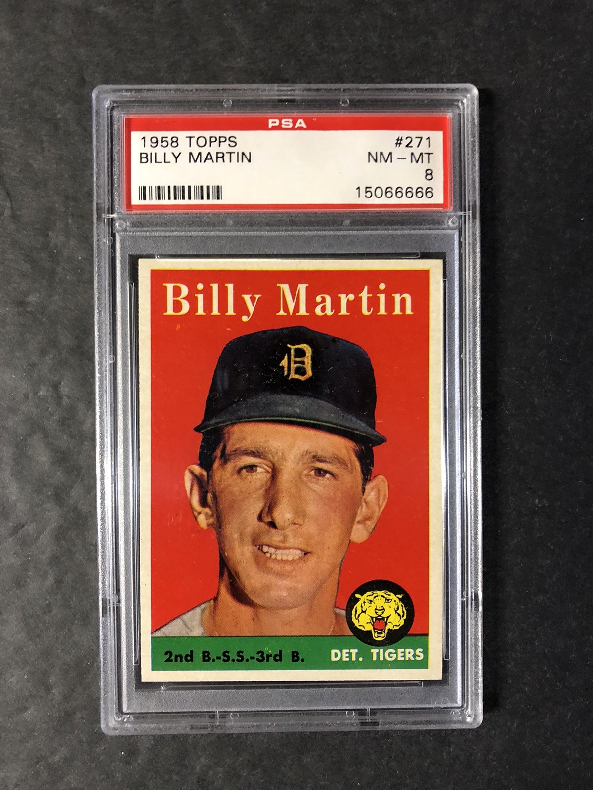 1958 Topps Billy Martin 271 PSA 8; Centered, Focused, Flawless color!!