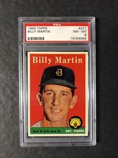 1958 Topps Billy Martin 271 PSA 8; Centered, Focused, Flawless color!!