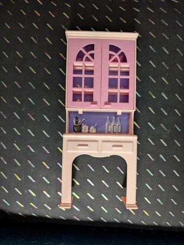 Vintage 1990s Barbie So Much to Do Dining Room Play Set Kitchen Hutch