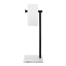 Black Toilet Paper Holder Stand Bathroom Tissue Roll Holder with Marble Base ...