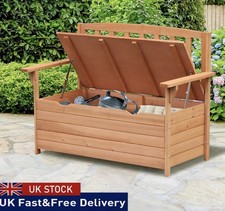 Storage Bench Patio Box All Weather Fir Wood 112 x 84 cm Outdoor Garden