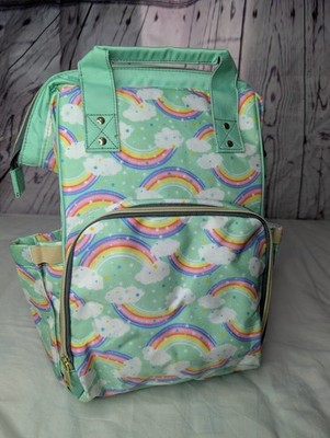 Grüner Multifunktions-Baby-Wickelrucksack Tasche - Happy Rainbow