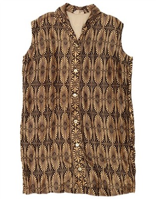 Confezioni Di Lusso Damen ärmelloses Shirtkleid IT 52 2XL Gold Geometrisches Muster CI04