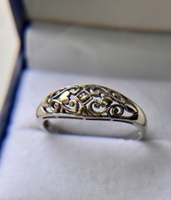 White Gold 9ct 375 Brookes & Bentley Diamond Ring Sz V1/2 Collectable Jewellery