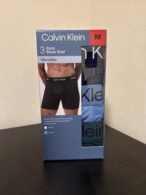Calvin Klein Men s 3-Pack Boxer Briefs Moisture-Wicking Stretch Underwear Size M