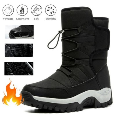 Winter Men Snow Boots Snow Sports Shoes Mid Calf Anti Slip Windproof Warm Shoes