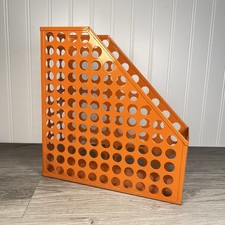 Poppin Orange Magazine Holder File MCM Retro Desk Accessory Pop Art 60s 70s