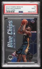 2019-20 Panini Mosaic Blue Chips Zion Williamson #8 PSA 9 MINT ow1